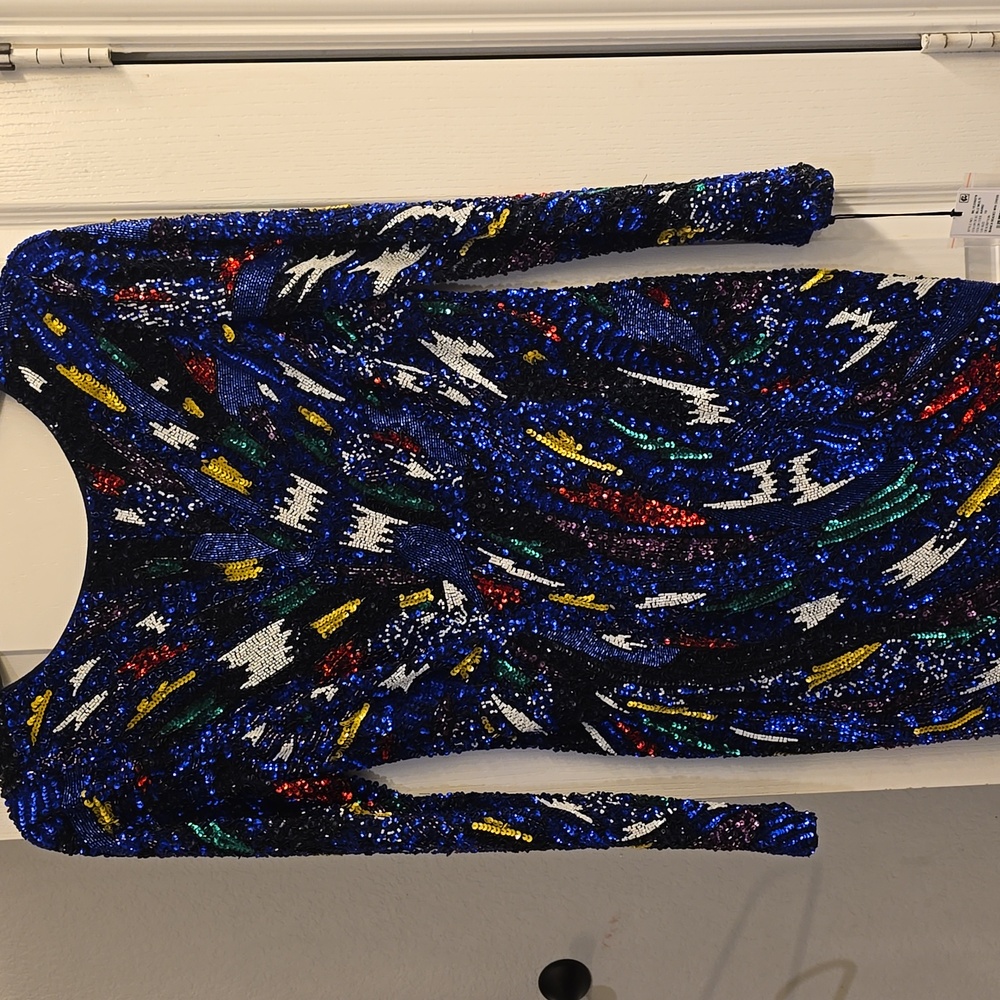 Liv Foster Womens  Bianca Beaded Sequin Multicolor Mini Dress, Size 10